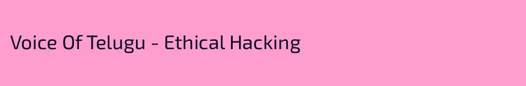 Voice Of Telugu - Ethical Hacking